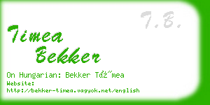 timea bekker business card